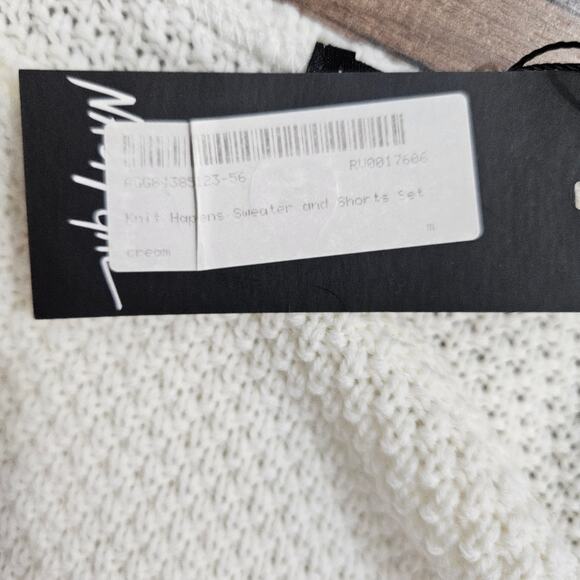 New Nasty Gal Cream Knit Sweater Pullover Medium Acrylic Drop Shoulder Boat Neck - Picture 9 of 15